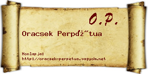 Oracsek Perpétua névjegykártya